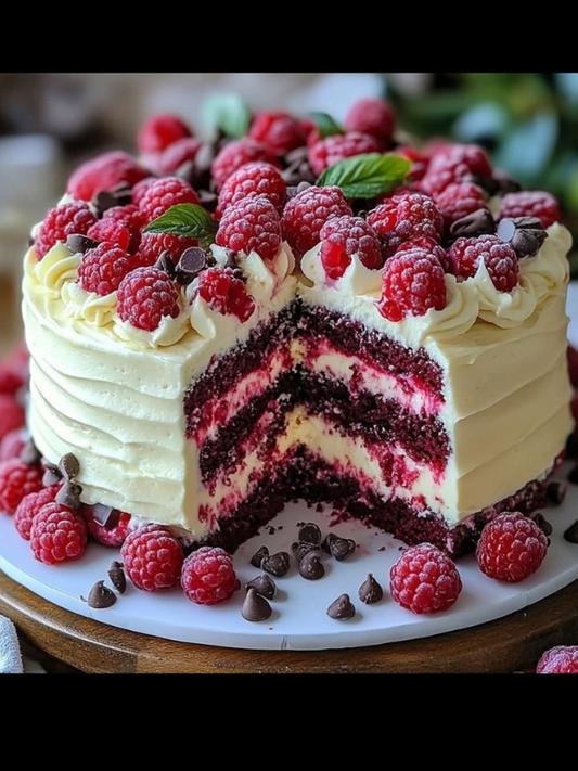 Gâteau Rêve de Chocolat Blanc et Framboises 💕😊🍰