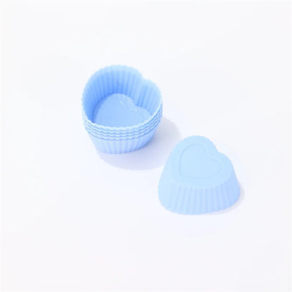 Lot 6 Moules de cupcake Coeur en silicone