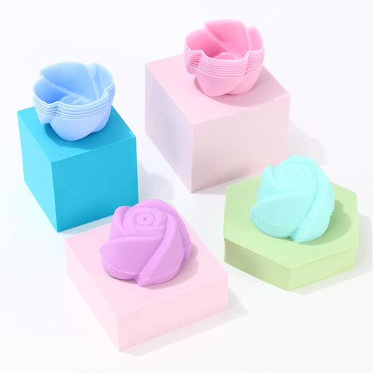 Lot 6 Moules de cupcake Fleurs en silicone