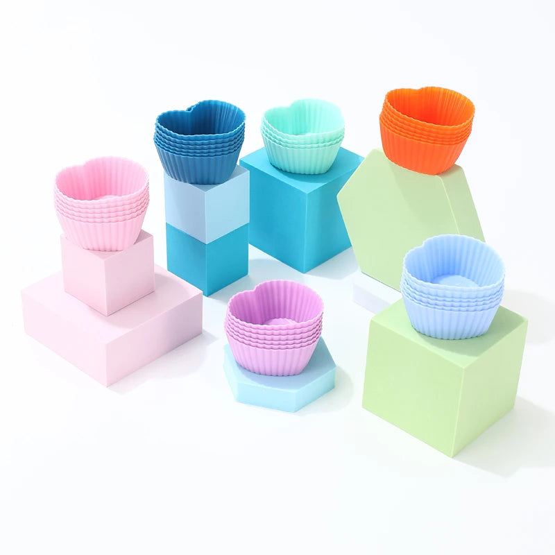 Lot 6 Moules de cupcake Coeur en silicone