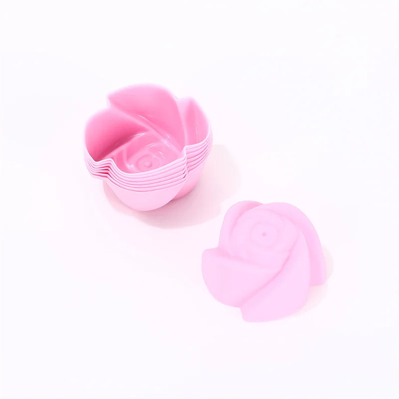 Lot 6 Moules de cupcake Fleurs en silicone