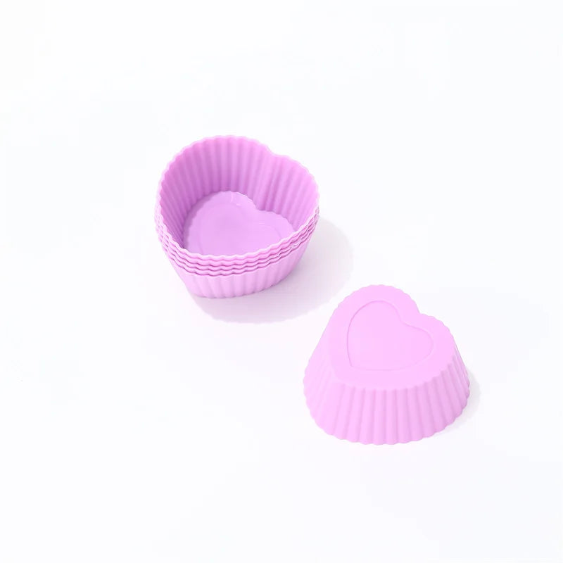 Lot 6 Moules de cupcake Coeur en silicone